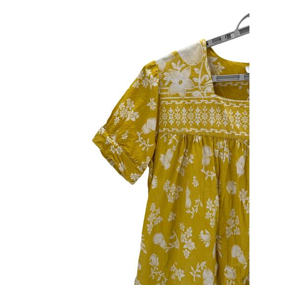 CW Classics House Dress Size 2X Yellow batik flowy pockets beach casual loose - Picture 6 of 8